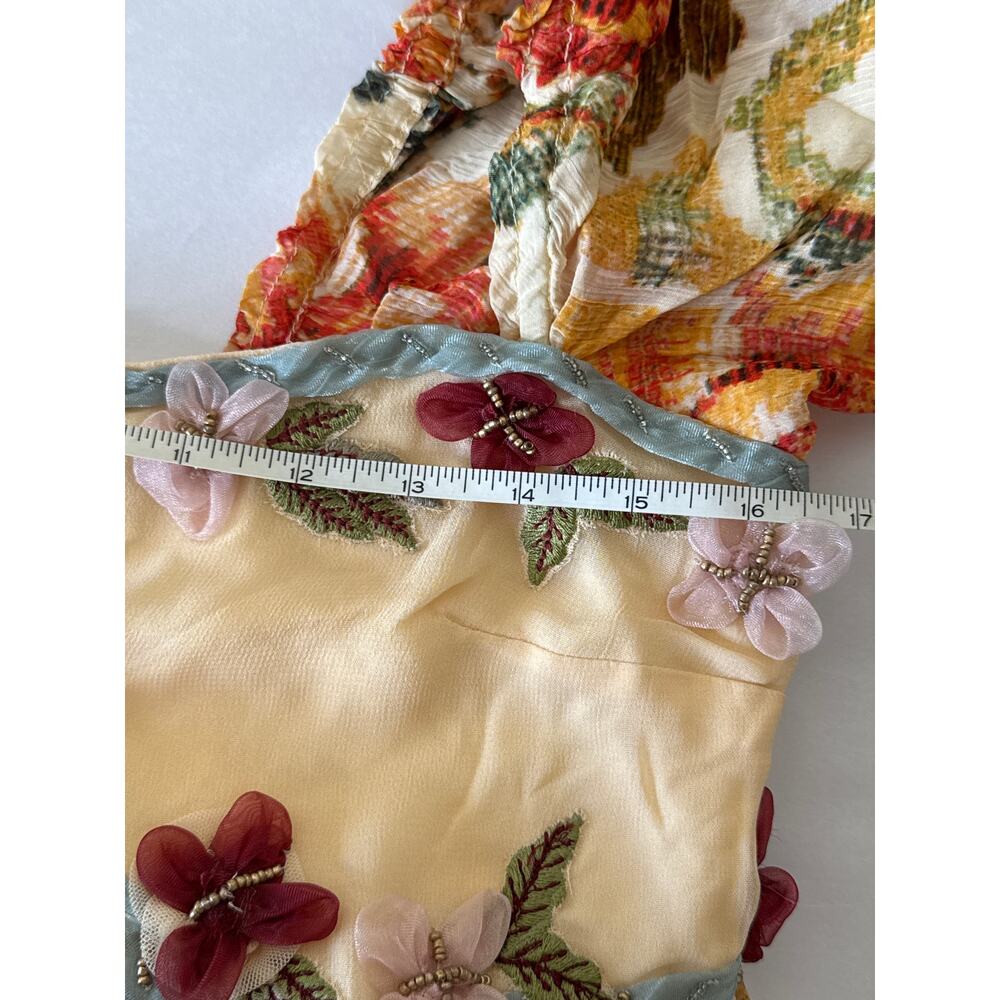 FREE PEOPLE Timeless Tapestry Maxi Dress Handkerchief Hem Boho Large NWT - Picture 11 of 13